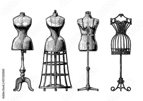 Set of dress form