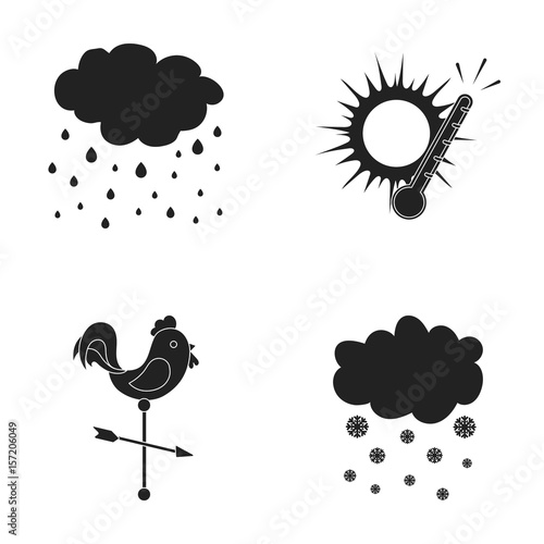 Rain, snow, heat, weathervane. The weather set collection icons in black style vector symbol stock illustration web. photo