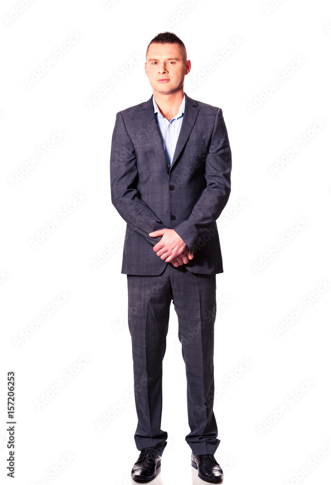 Businessman with clenched hands Businessman with clenched hands