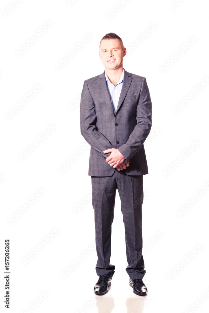 Businessman with clenched hands Businessman with clenched hands