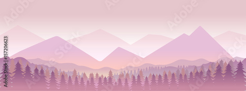 Morning in mountains,nature landcape .vector illustration for your design