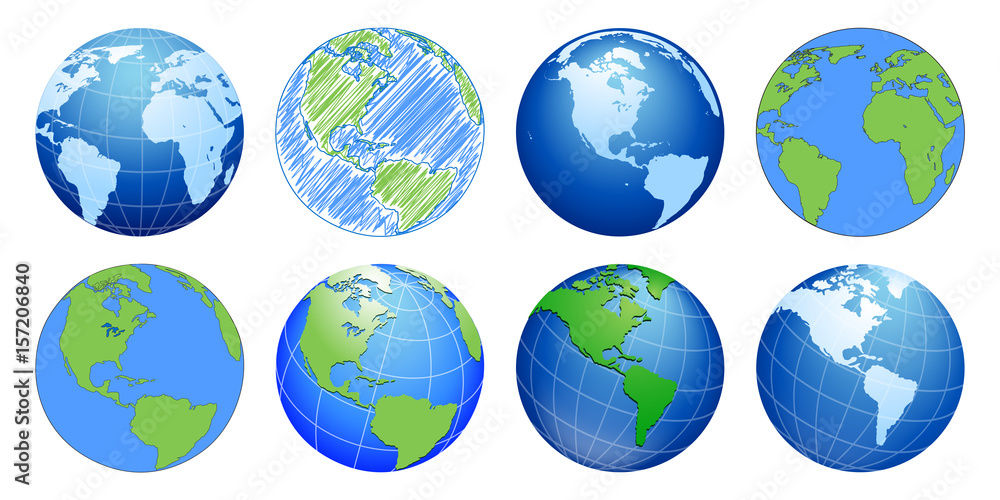 Planet Earth, world globe maps Planet Earth, world globe maps