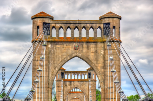 Suspension Bridge spanning the Loire in Langeais, France photo