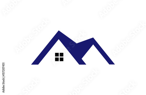 Blue Real Estate Home Property Logo