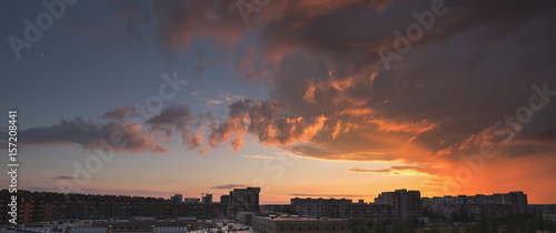 Sunset over the city