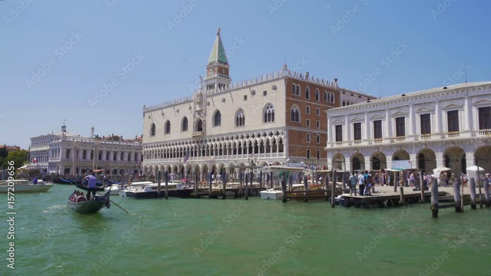 Exterior of ancient and beautiful Doge's Palace in Venice, sightseeing, tourism Exterior of ancient and beautiful Doge's Palace in Venice, sightseeing, tourism