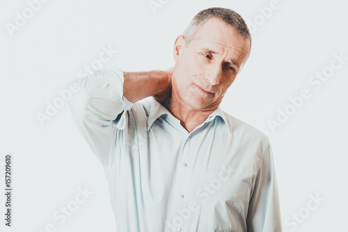 Mature man with neck pain