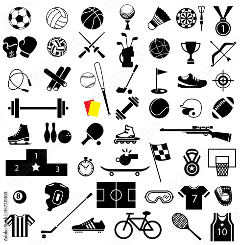 sport equipment icon set