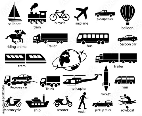transportation icon set