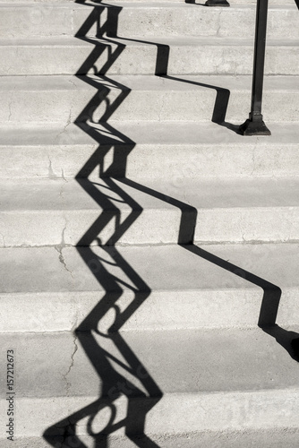 Abstract shadows on cement stairs