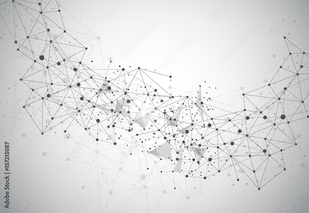Abstract Polygonal Space Background with Connecting Dots and Lines Abstract Polygonal Space Background with Connecting Dots and Lines