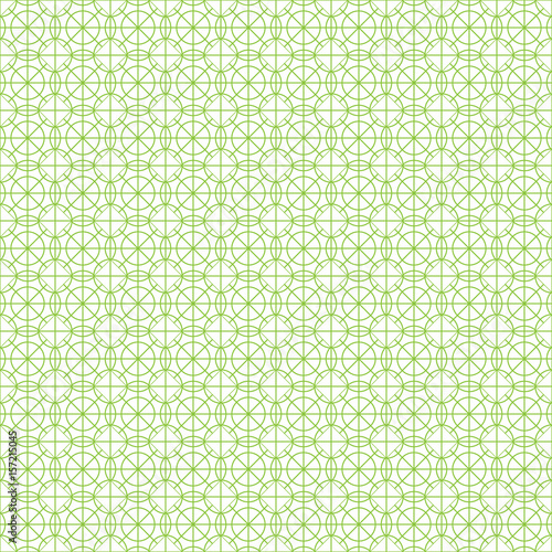 Seamless cross pattern in green color made of thin flat trendy linear style lines. For banknote, money design, currency, note, check or cheque, ticket, reward. Watermark security. Vector.