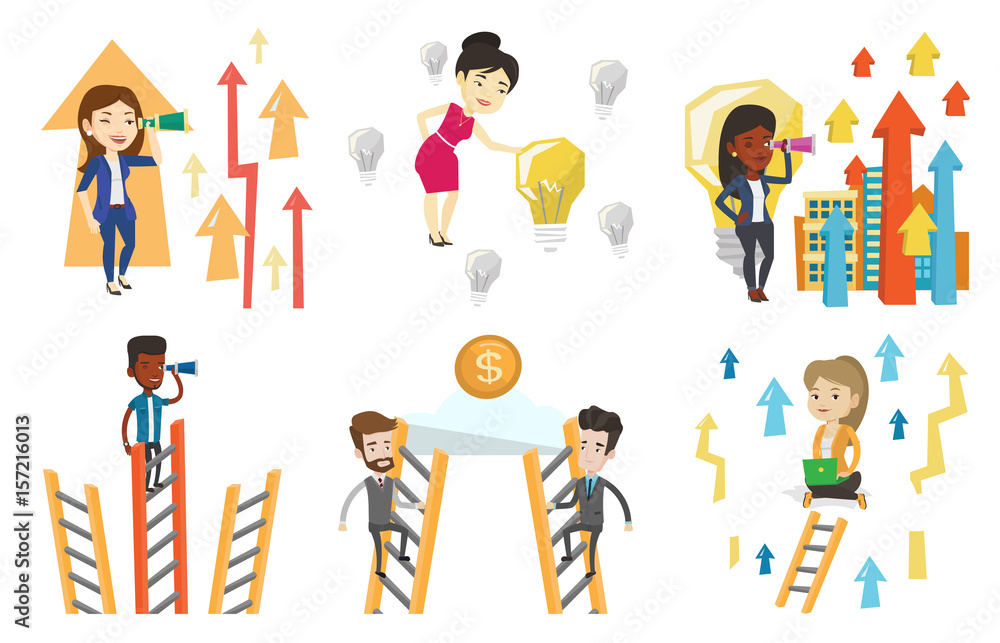 Vector set of business characters. Vector set of business characters.
