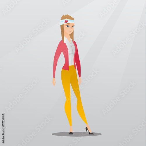 Man with injured head vector illustration.