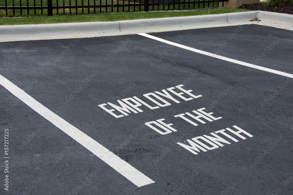 employee of the month sign painted in parking space Stock Photo | Adobe