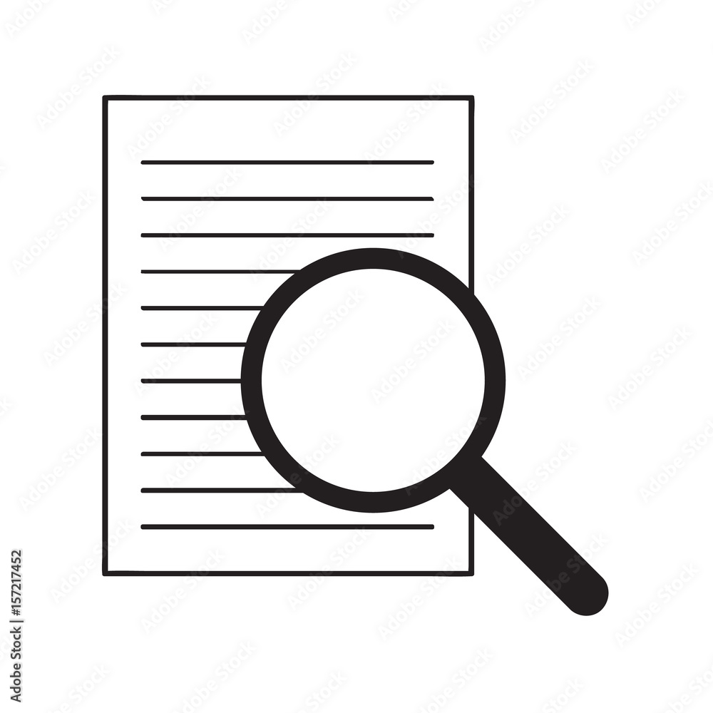 File search icon. Document page with magnifier tool . minimal style Icon vector Eps10 File search icon. Document page with magnifier tool . minimal style Icon vector Eps10