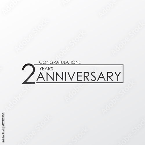 black color elegant and simple 2 years anniversary. lines vector design for family, shop, business, company, or various event Print