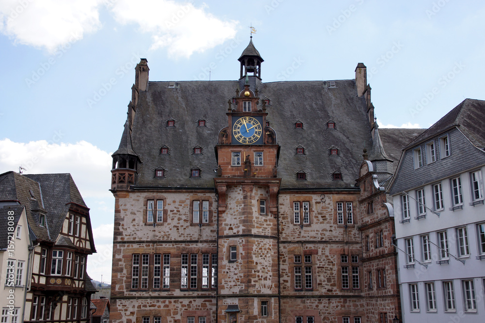 Das Marburger Rathaus auf dem Marktplatz der Oberstadt, Hessen