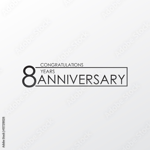 black color elegant and simple 8 years anniversary. lines vector design for family, shop, business, company, or various event Print