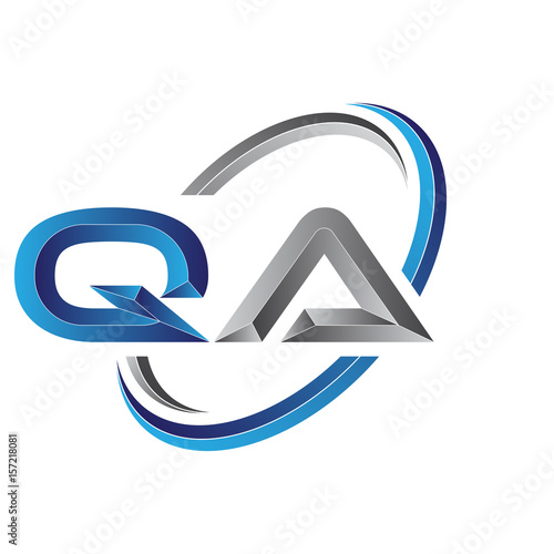 Simple initial letter logo modern swoosh QA
