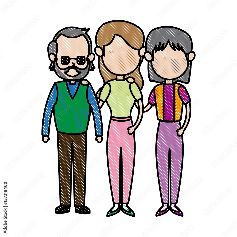 family parent with grandparents embracing image vector illustration family parent with grandparents embracing image vector illustration