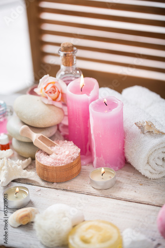 Beautiful composition of spa treatment