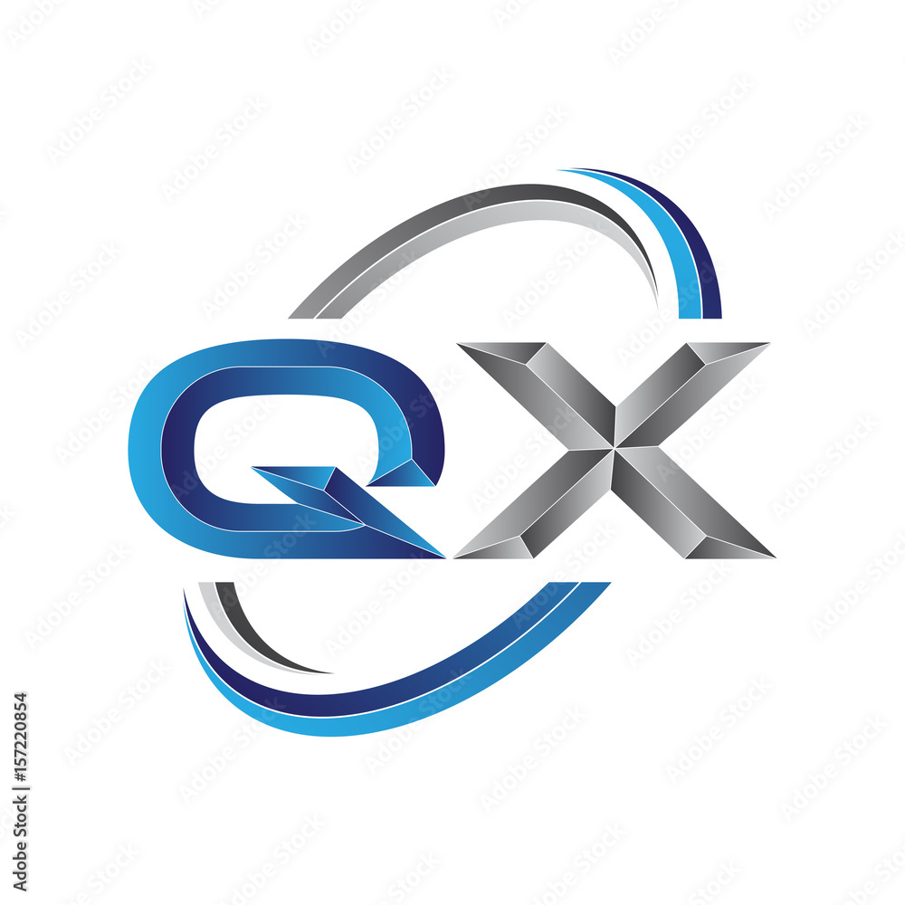 Simple initial letter logo modern swoosh QX Simple initial letter logo modern swoosh QX