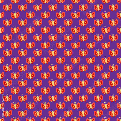 Colorful butterfly decorative seamless pattern vector graphic summer free fly...