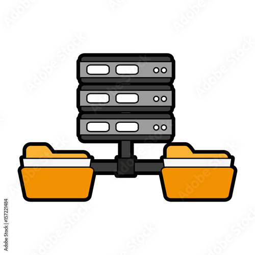 file folder with server web hosting related icon image vector illustration design 