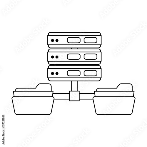 file folder with server web hosting related icon image vector illustration design 