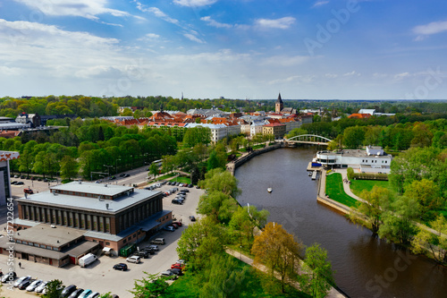 Springtime cityscape of Tartu town photo