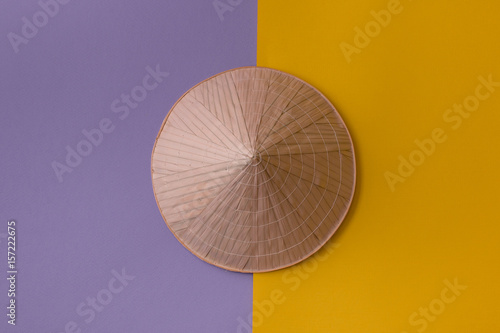 Conic hat on purple and yellow