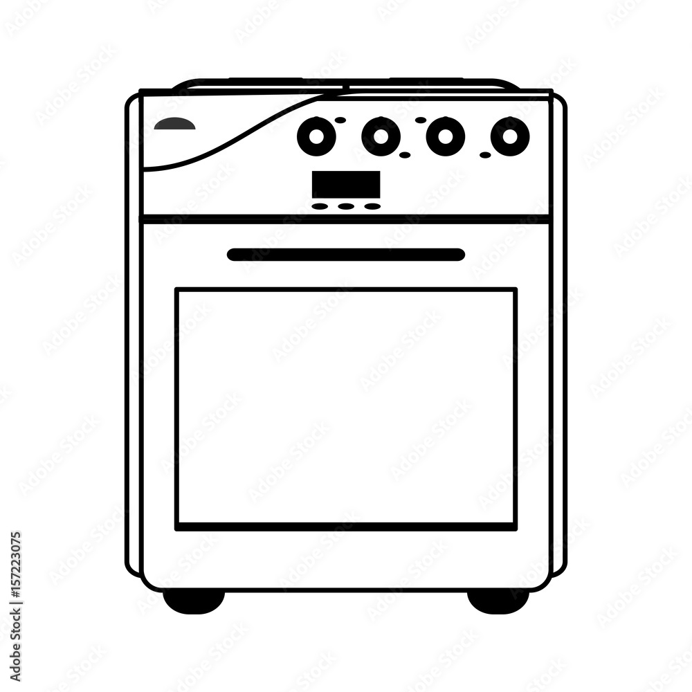 oven stove home electronic appliance icon image vector illustration design single black line oven stove home electronic appliance icon image vector illustration design single black line