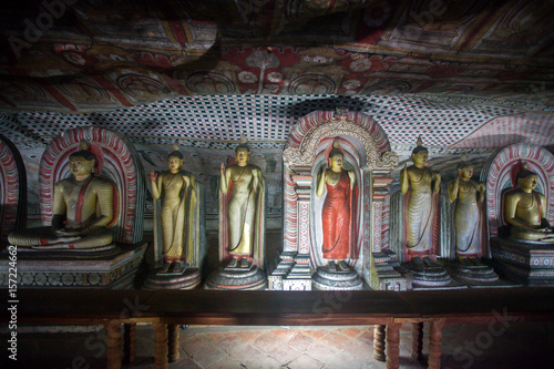 Interior of Dambulla Temple in Sri Lanka