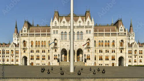 Bild auf Leinwand Beautiful segments of the hungarian parliament in Budapest