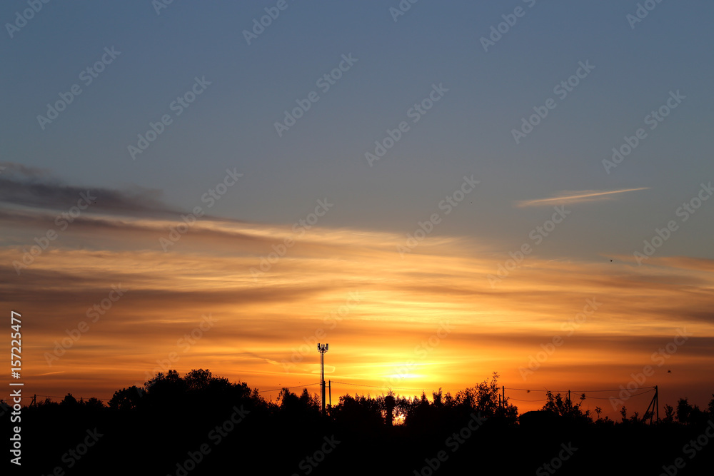Fototapeta premium Beautiful bright sunset photo