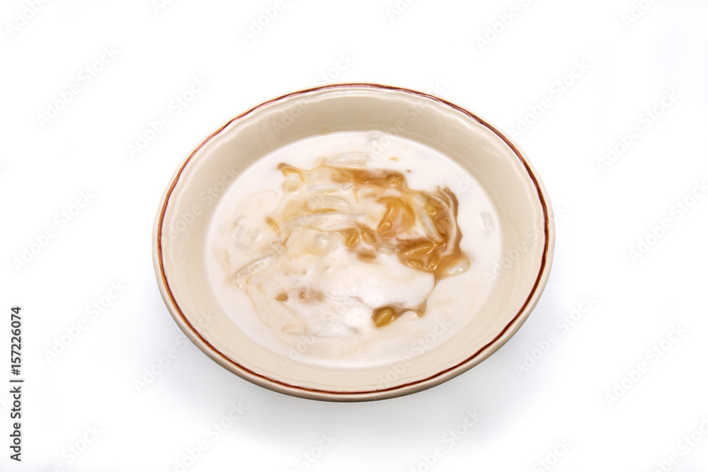 Thai Dessert, Pla Krim on White Background Thai Dessert, Pla Krim on White Background