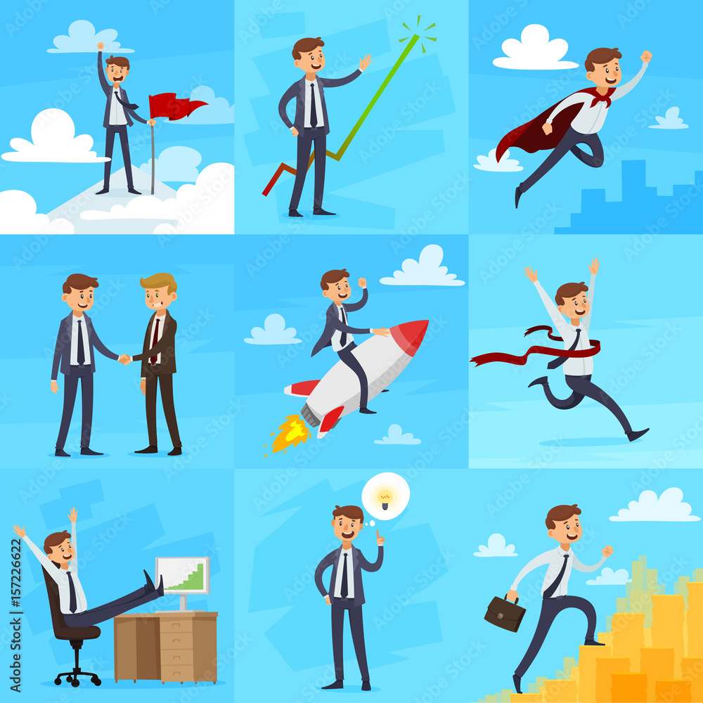 Career Growth Icons Set Career Growth Icons Set
