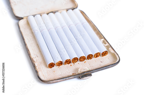 A cigarette case. Isolated on white background. photo