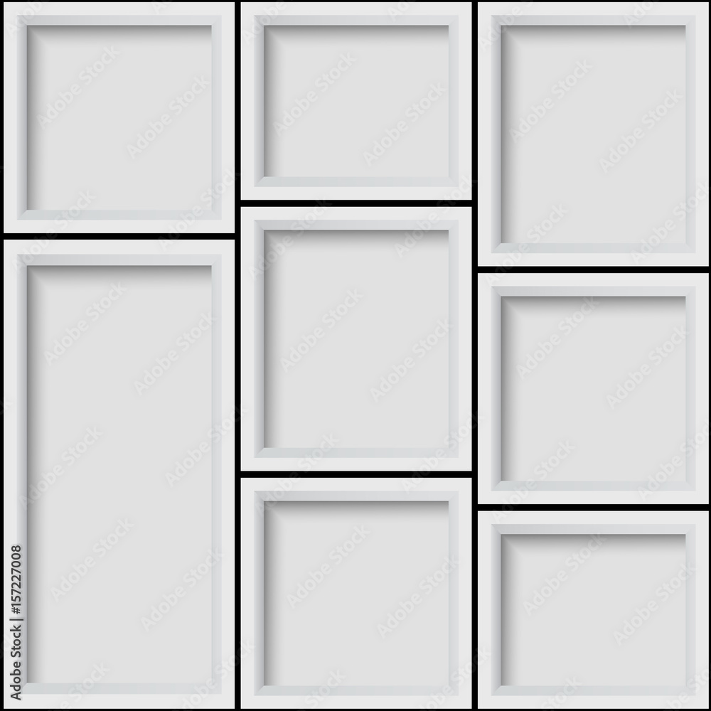 Set vector illustration 3D frames design on a black background Set vector illustration 3D frames design on a black background