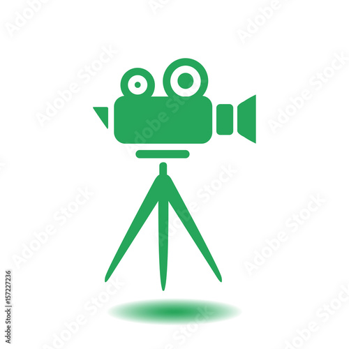 Cinema camera icon. Flat design style. Vector.