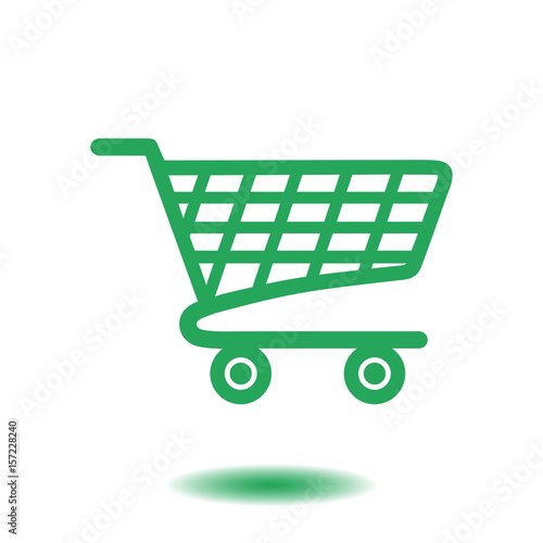 Flat icon of shopping chart. Add a product to the cart.