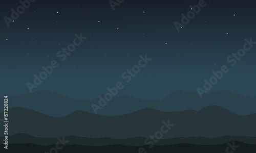 Vector illustration desert at night background game