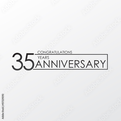 black color elegant and simple 35 years anniversary. lines vector design for family, shop, business, company, or various event Print