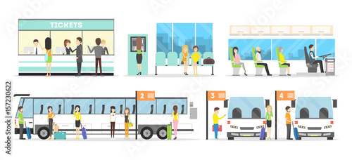 Bus interior set.