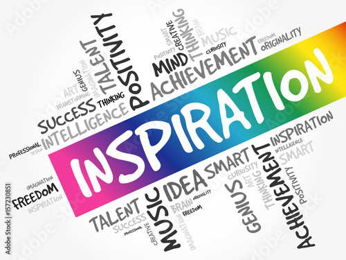 Inspiration word cloud collage, business concept