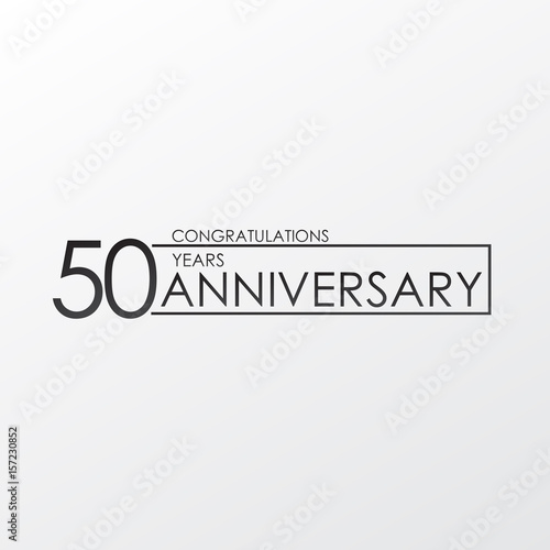 black color elegant and simple 50 years anniversary. lines vector design for family, shop, business, company, or various event Print