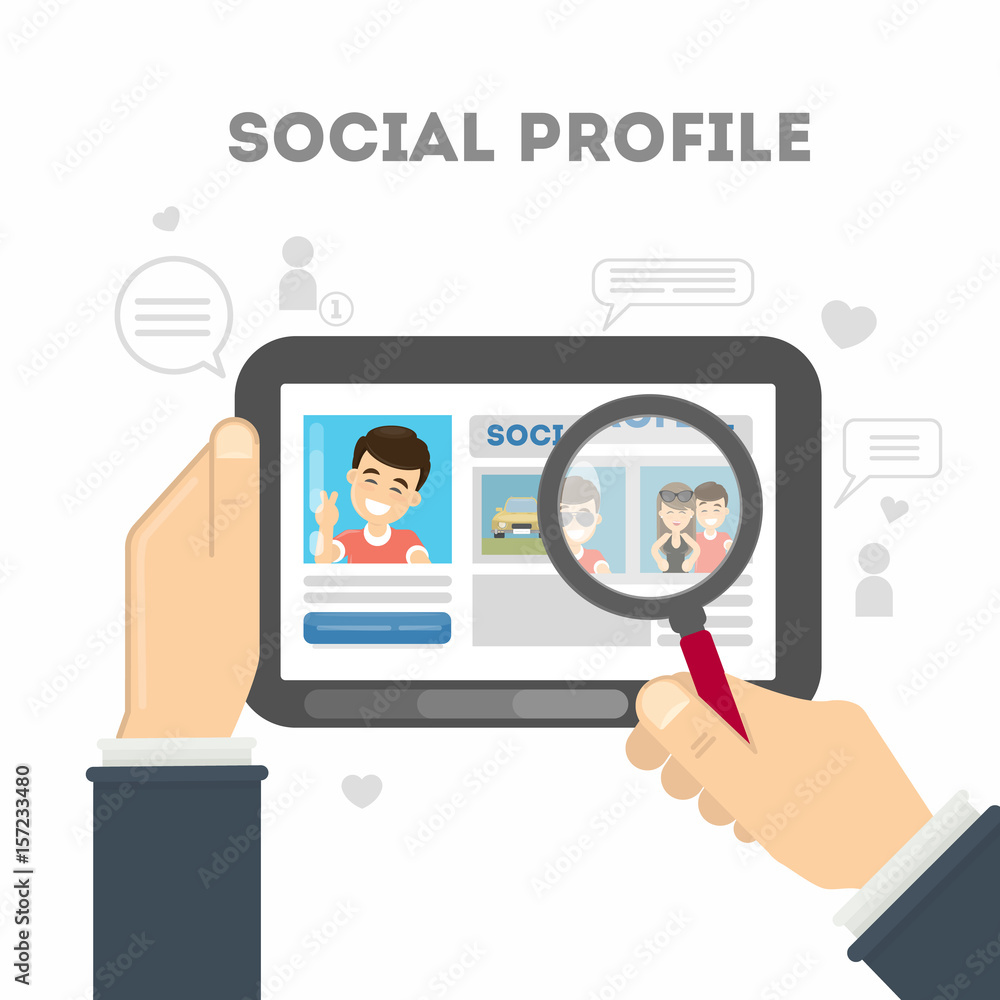 Social profile in media. Social profile in media.