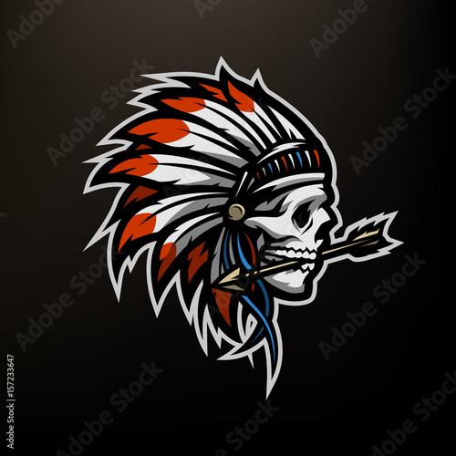 Wallpaper Mural Skull of an Indian warrior. Torontodigital.ca