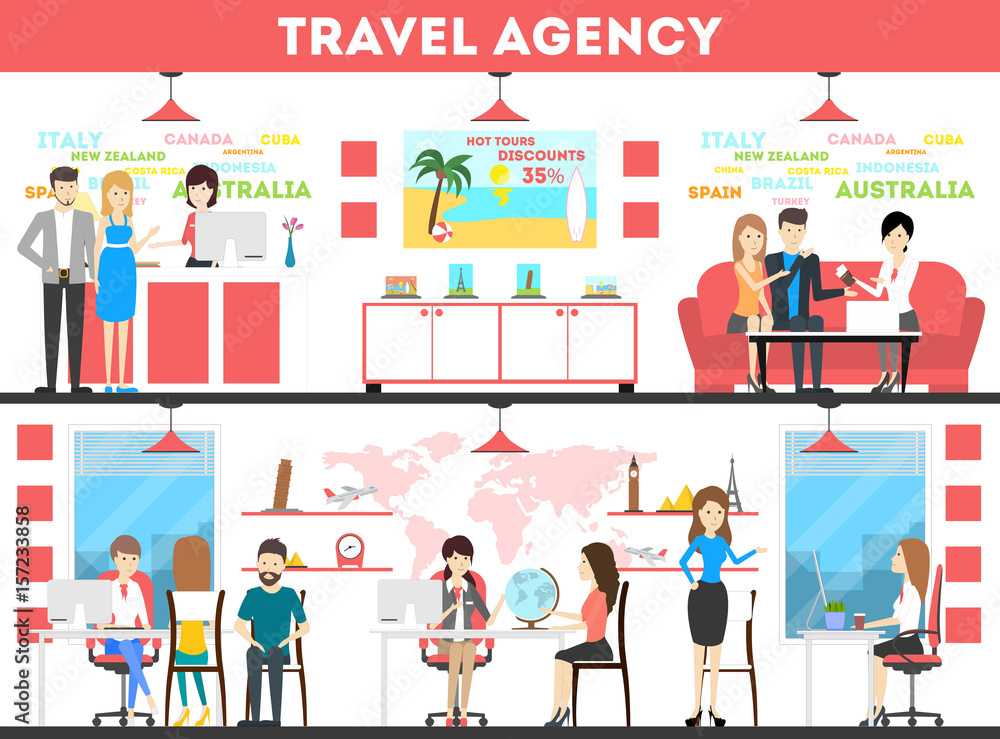 Travel agency set.